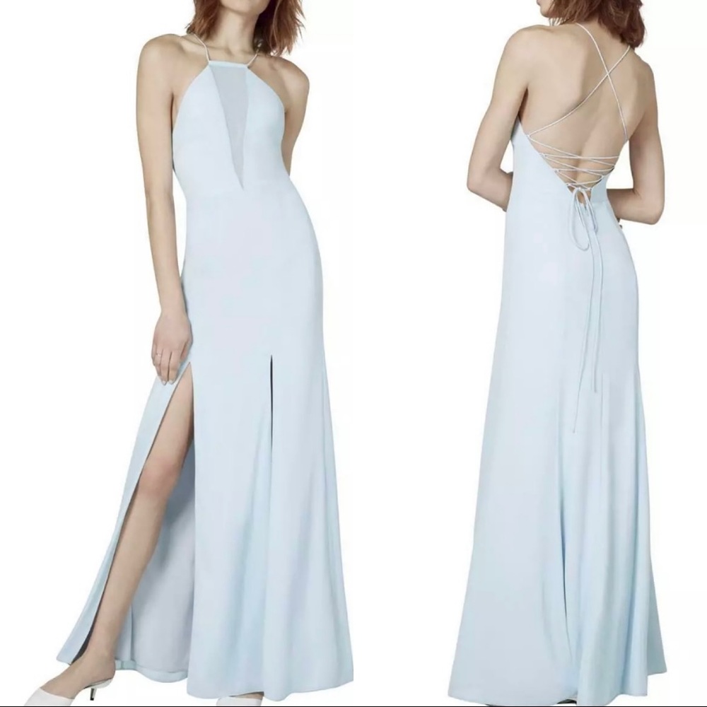 Revolve Fame and Partner light blue bridesmaid dress